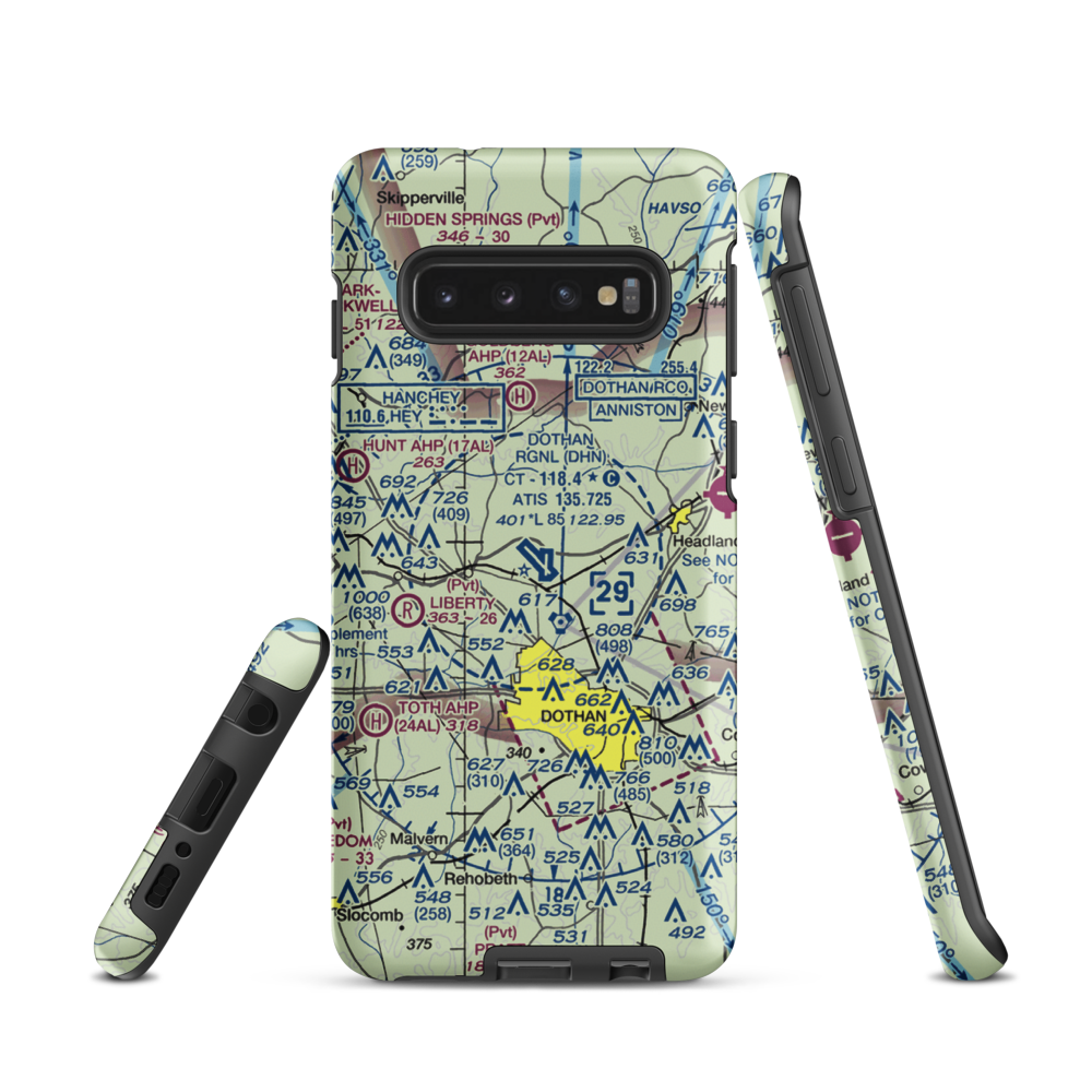 Dothan Regional Airport (DHN) VFR Sectional Samsung Phone Case Samsung Galaxy S10 model shown