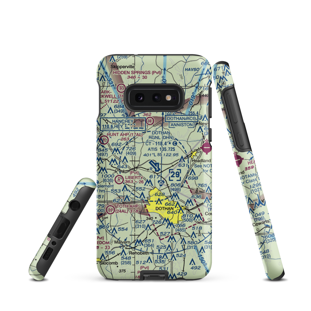 Dothan Regional Airport (DHN) VFR Sectional Samsung Phone Case Samsung Galaxy S10 Plus model shown