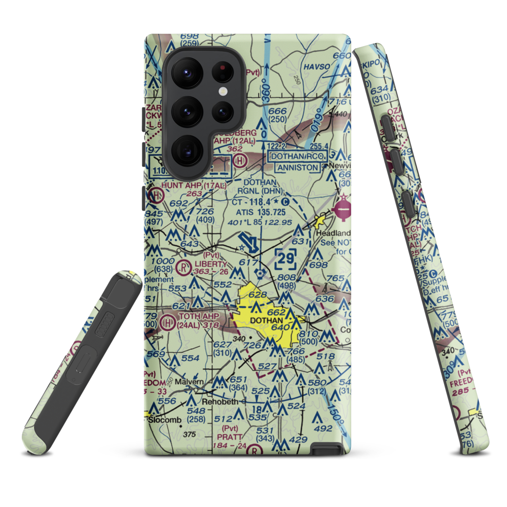 Dothan Regional Airport (DHN) VFR Sectional Samsung Phone Case Samsung Galaxy S22 Ultra model shown