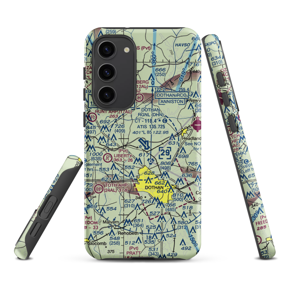 Dothan Regional Airport (DHN) VFR Sectional Samsung Phone Case Samsung Galaxy S23 Plus model shown