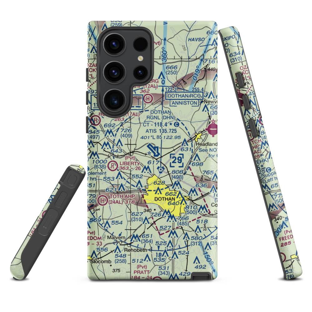 Dothan Regional Airport (DHN) VFR Sectional Samsung Phone Case Samsung Galaxy S23 Ultra model shown