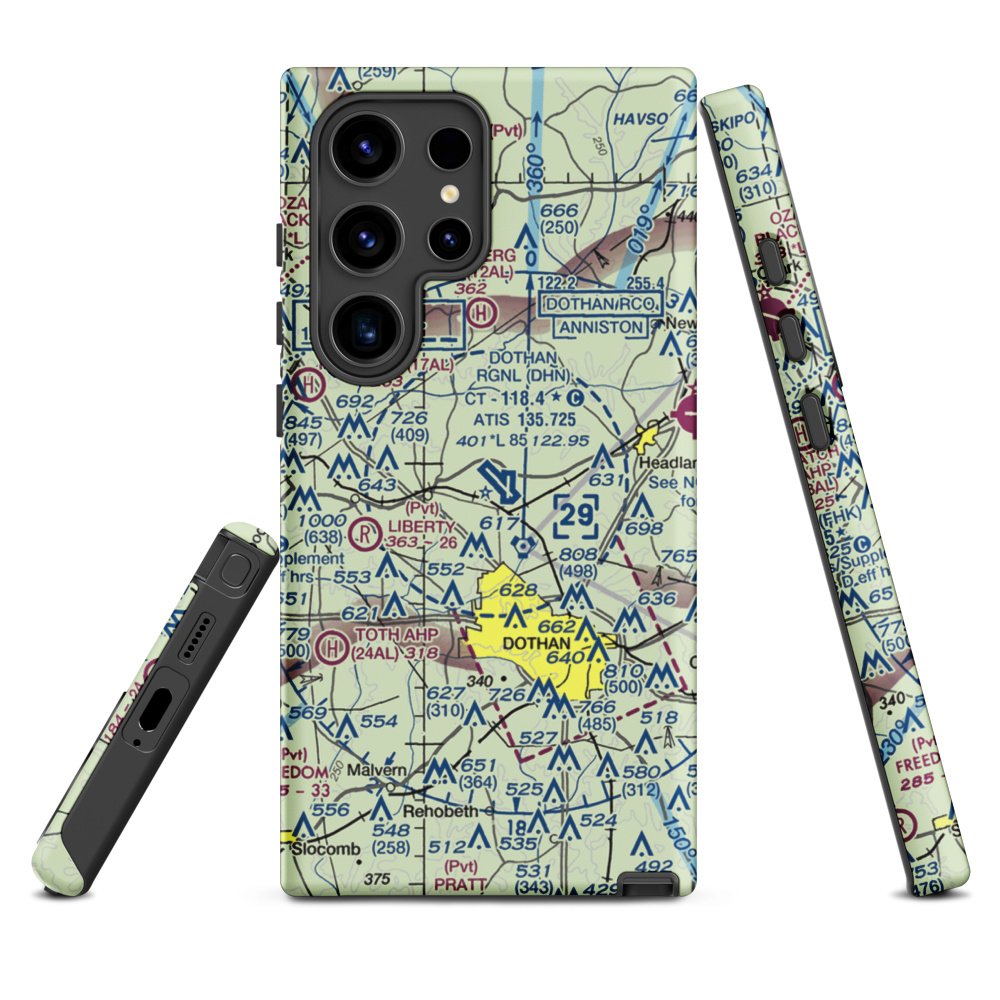 Dothan Regional Airport (DHN) VFR Sectional Samsung Phone Case Samsung Galaxy S24 Ultra model shown