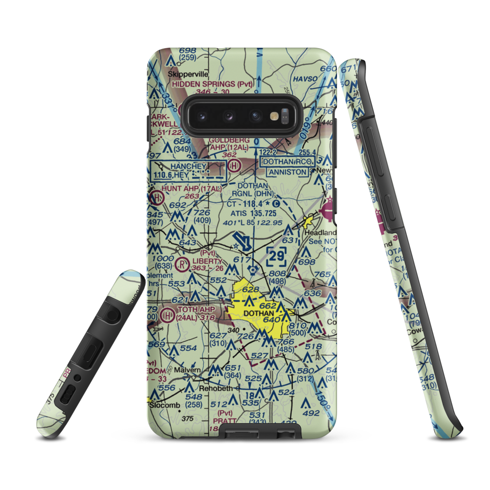Dothan Regional Airport (DHN) VFR Sectional Samsung Phone Case Samsung Galaxy S10e model shown