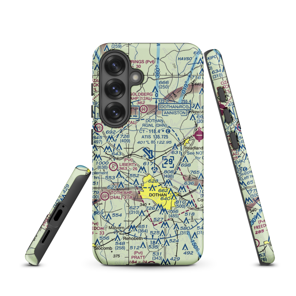 Dothan Regional Airport (DHN) VFR Sectional Samsung Phone Case Samsung Galaxy S25 model shown