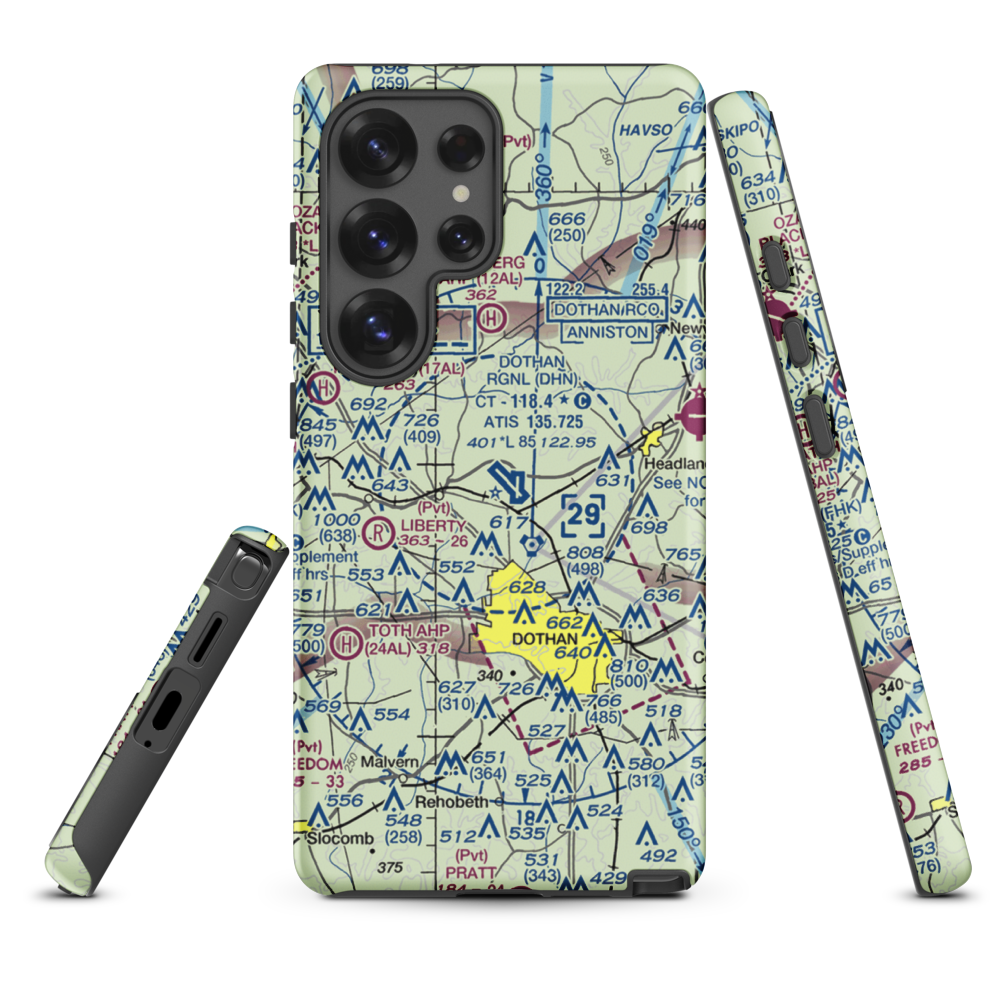 Dothan Regional Airport (DHN) VFR Sectional Samsung Phone Case Samsung Galaxy S25 Ultra model shown