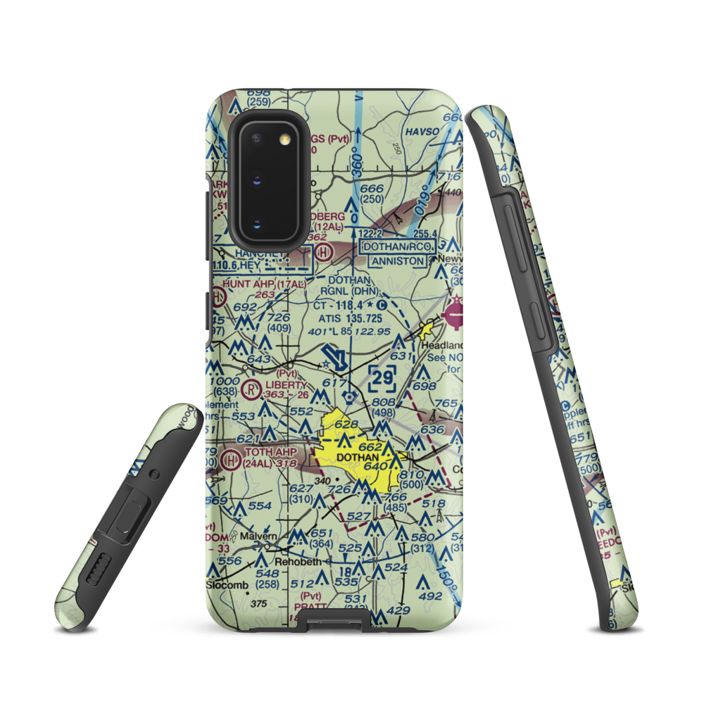 Dothan Regional Airport (DHN) VFR Sectional Samsung Phone Case Samsung Galaxy S20 model shown
