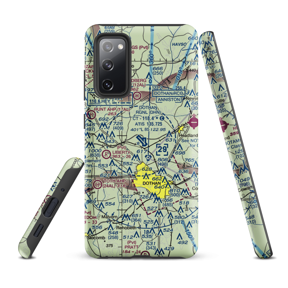 Dothan Regional Airport (DHN) VFR Sectional Samsung Phone Case Samsung Galaxy S20 FE model shown