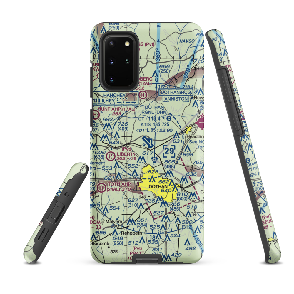 Dothan Regional Airport (DHN) VFR Sectional Samsung Phone Case Samsung Galaxy S20 Plus model shown