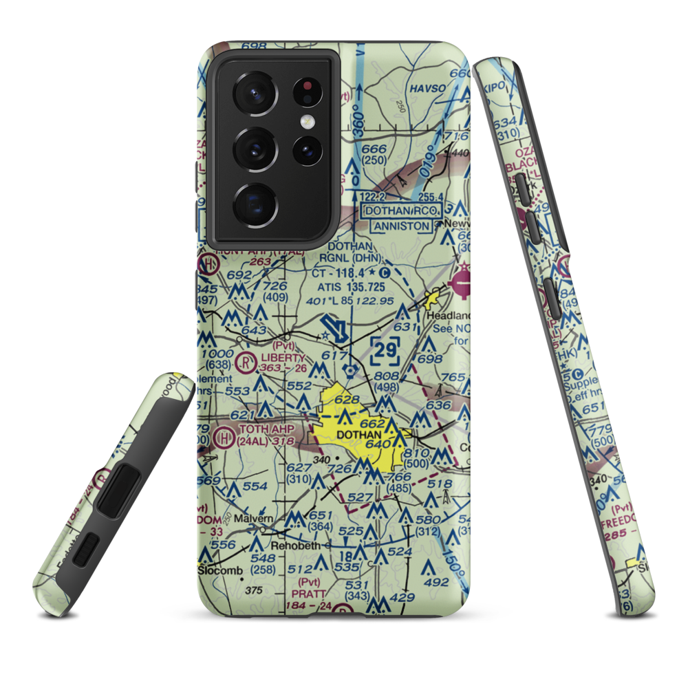 Dothan Regional Airport (DHN) VFR Sectional Samsung Phone Case Samsung Galaxy S21 Ultra model shown