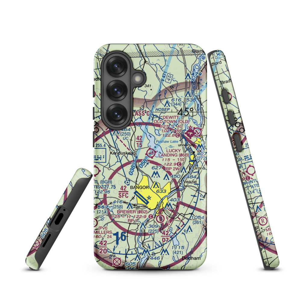 Double A Seaplane Base (ME27) VFR Sectional Samsung Phone Case Samsung Galaxy S25 model shown