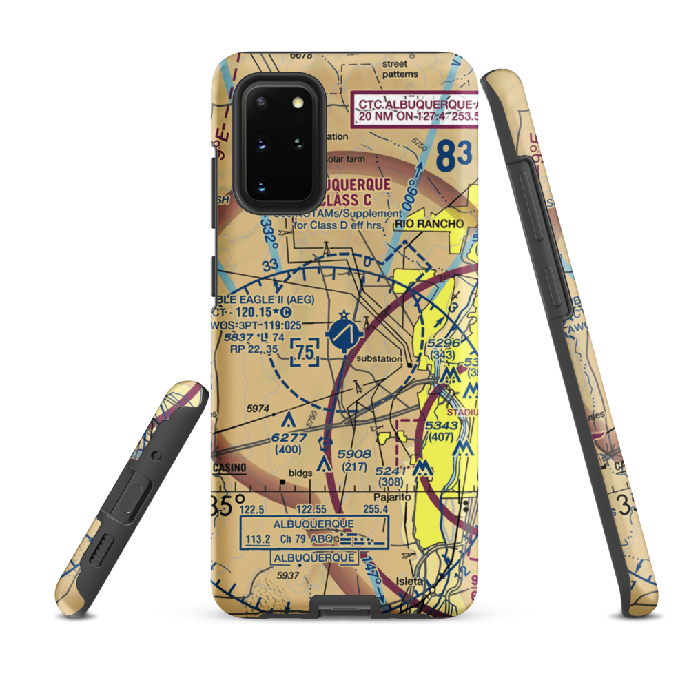 Double Eagle II Airport (AEG) VFR Sectional Samsung Phone Case Samsung Galaxy S20 Plus model shown
