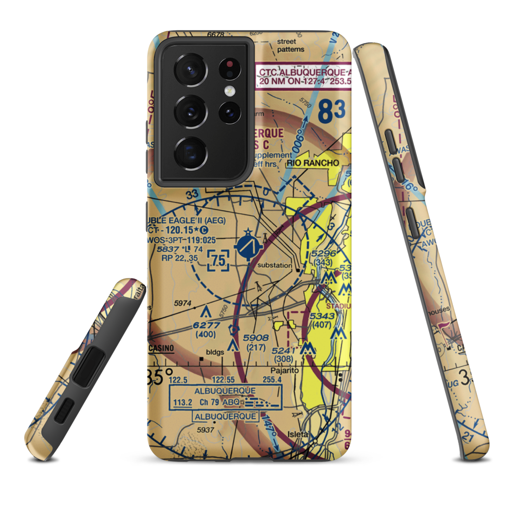 Double Eagle II Airport (AEG) VFR Sectional Samsung Phone Case Samsung Galaxy S21 Ultra model shown