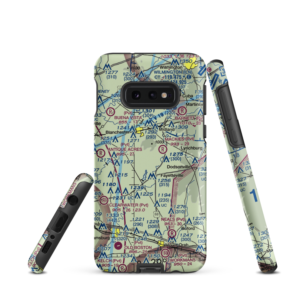 Double J Airport (1OA5) VFR Sectional Samsung Phone Case Samsung Galaxy S10e model shown