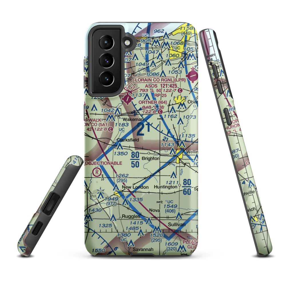 Double S Farms Airport (56OI) VFR Sectional Samsung Phone Case Samsung Galaxy S21 Plus model shown