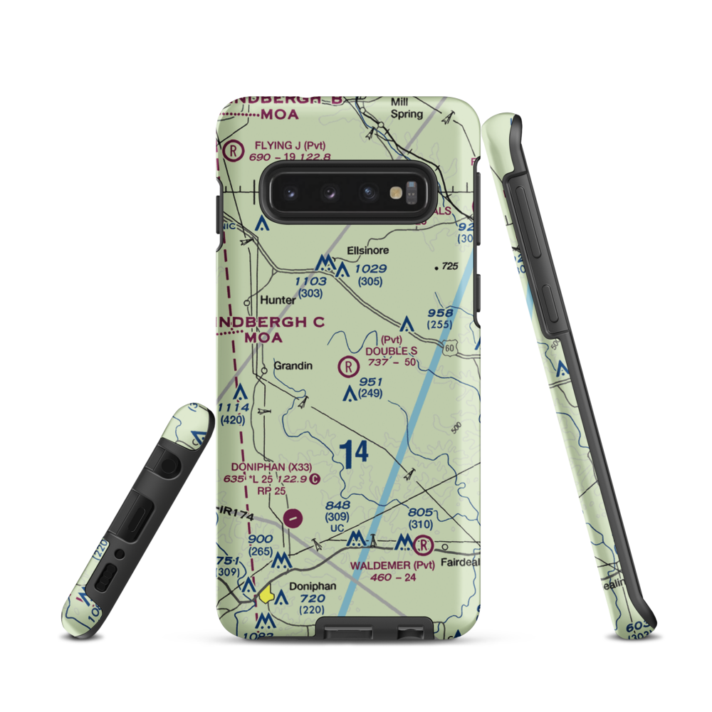 Double S Ranch Airport (1MO6) VFR Sectional Samsung Phone Case Samsung Galaxy S10 model shown