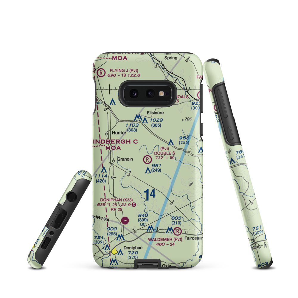 Double S Ranch Airport (1MO6) VFR Sectional Samsung Phone Case Samsung Galaxy S10e model shown