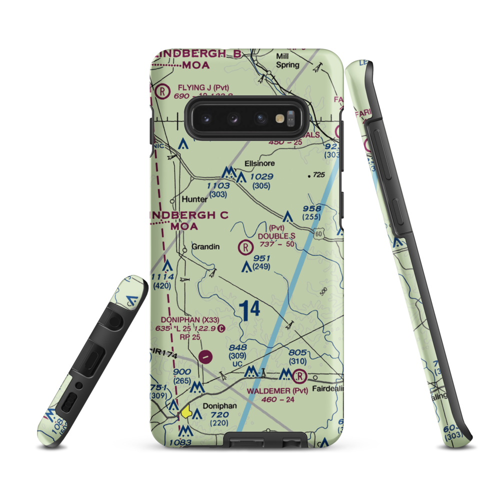 Double S Ranch Airport (1MO6) VFR Sectional Samsung Phone Case Samsung Galaxy S10 Plus model shown