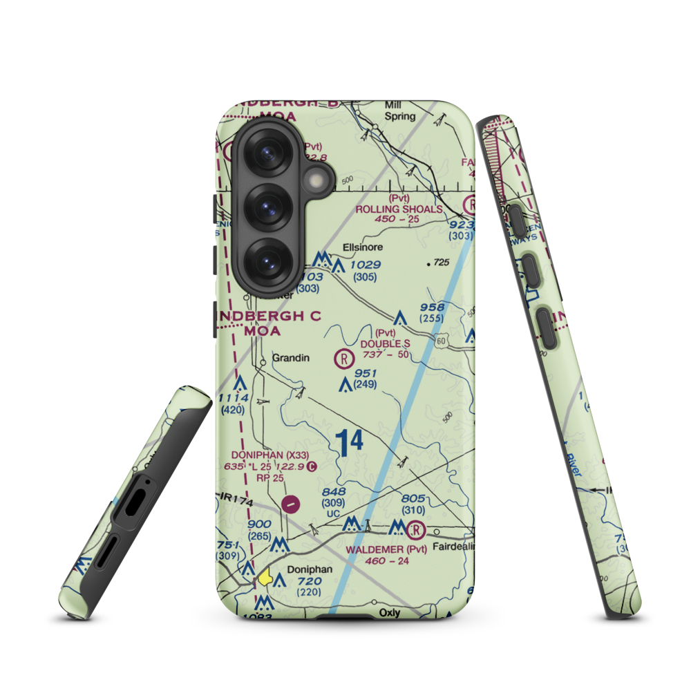 Double S Ranch Airport (1MO6) VFR Sectional Samsung Phone Case Samsung Galaxy S25 model shown