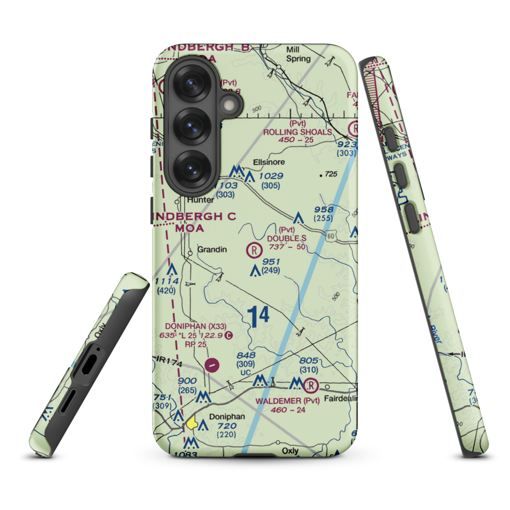 Double S Ranch Airport (1MO6) VFR Sectional Samsung Phone Case Samsung Galaxy S25 Plus model shown