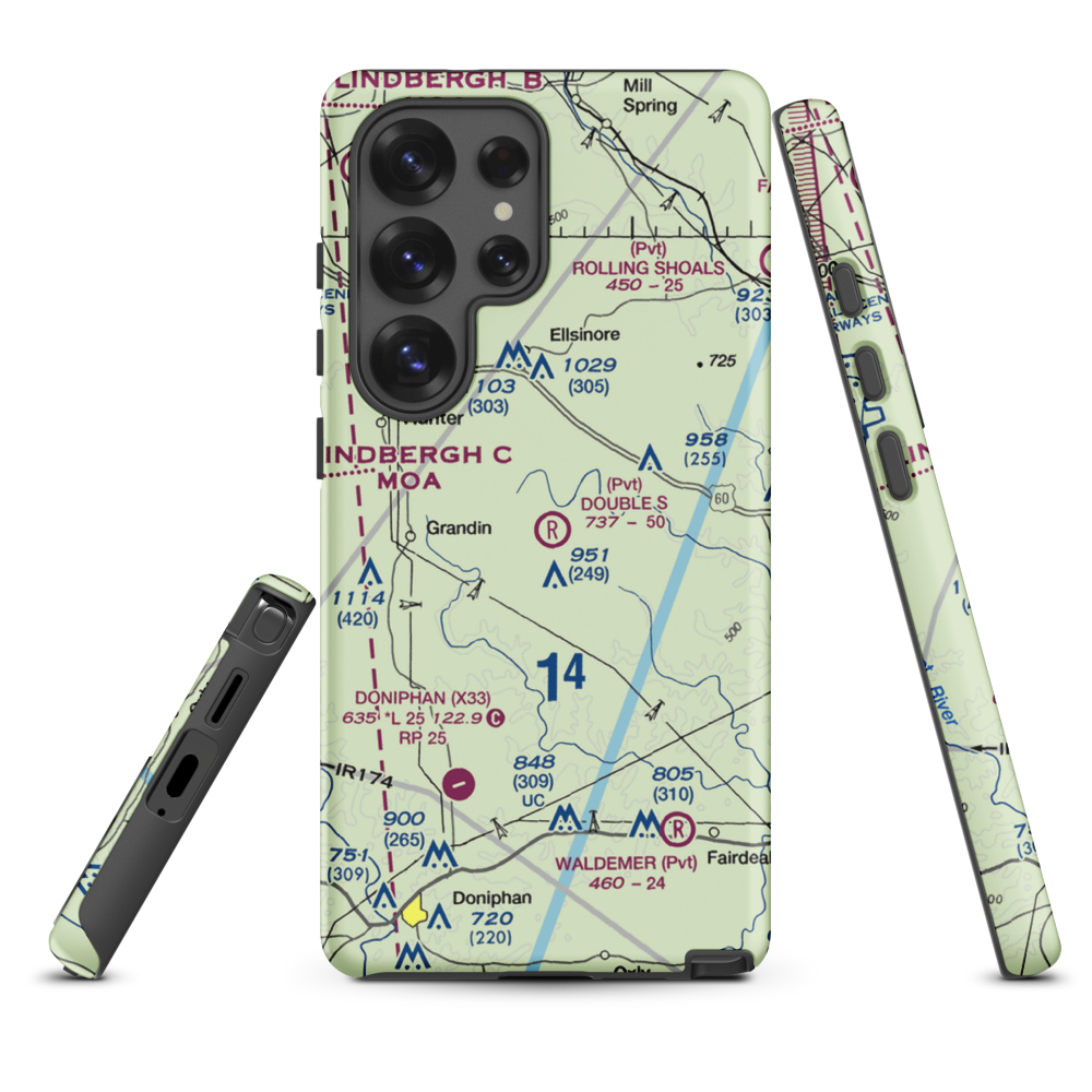 Double S Ranch Airport (1MO6) VFR Sectional Samsung Phone Case Samsung Galaxy S25 Ultra model shown
