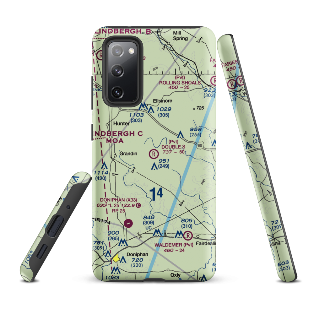 Double S Ranch Airport (1MO6) VFR Sectional Samsung Phone Case Samsung Galaxy S20 FE model shown
