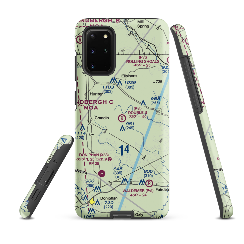 Double S Ranch Airport (1MO6) VFR Sectional Samsung Phone Case Samsung Galaxy S20 Plus model shown