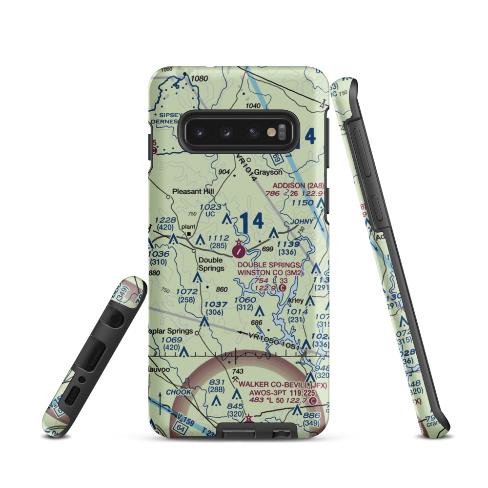 Double Springs/Winston County Airport (3M2) VFR Sectional Samsung Phone Case Samsung Galaxy S10 model shown