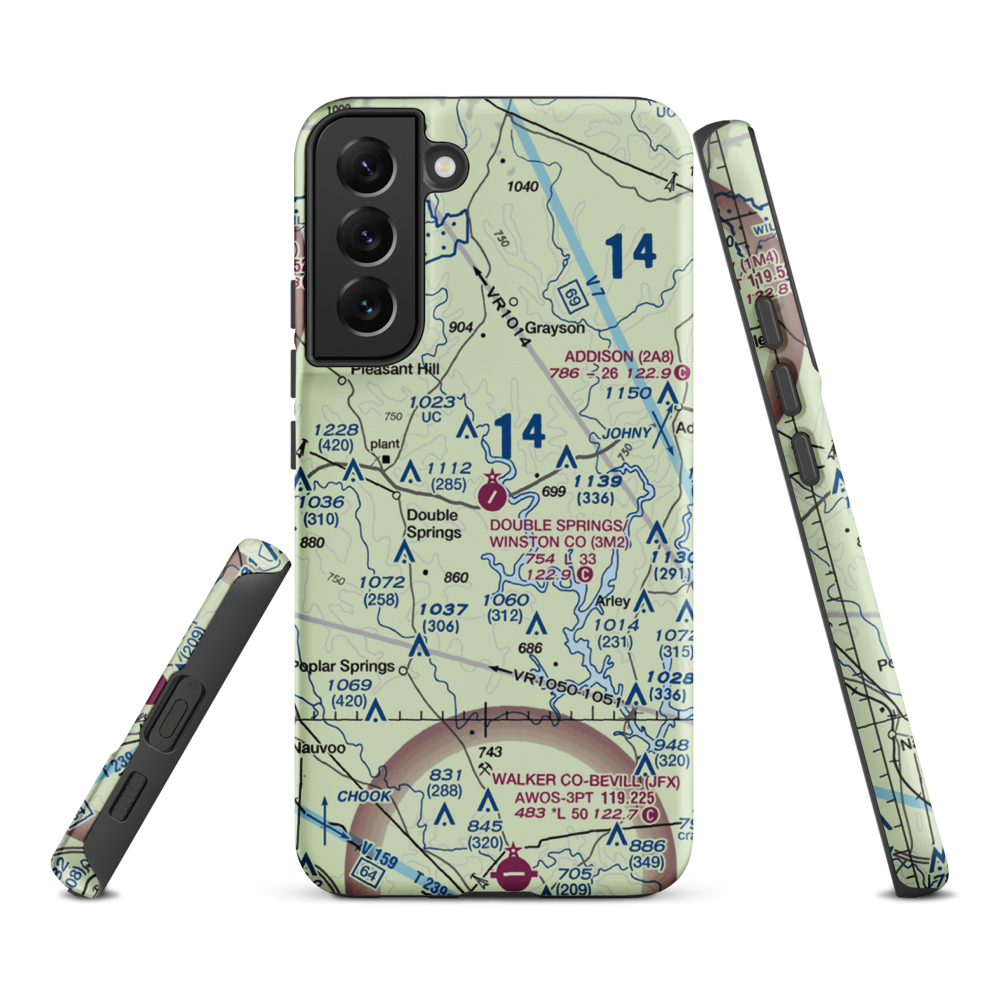 Double Springs/Winston County Airport (3M2) VFR Sectional Samsung Phone Case Samsung Galaxy S22 Plus model shown