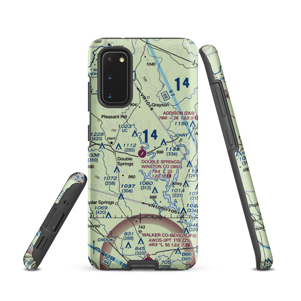 Double Springs/Winston County Airport (3M2) VFR Sectional Samsung Phone Case Samsung Galaxy S20 model shown