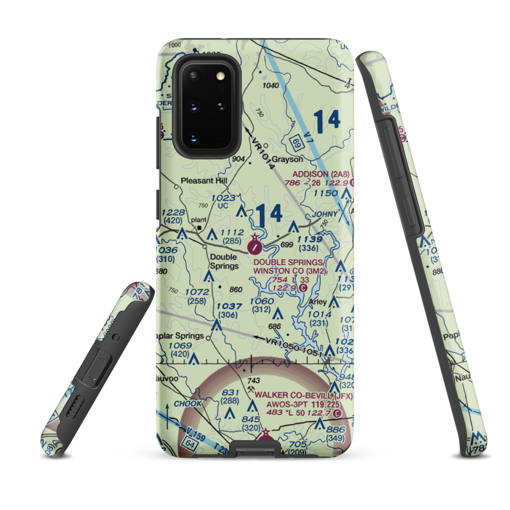 Double Springs/Winston County Airport (3M2) VFR Sectional Samsung Phone Case Samsung Galaxy S20 Plus model shown