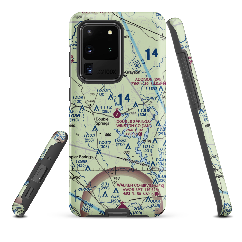 Double Springs/Winston County Airport (3M2) VFR Sectional Samsung Phone Case Samsung Galaxy S20 Ultra model shown
