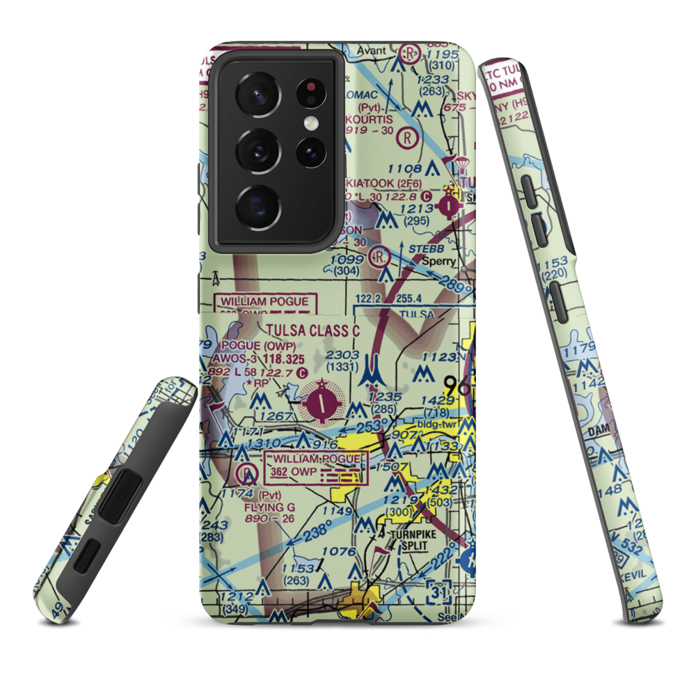 Double W Airport (3OK7) VFR Sectional Samsung Phone Case Samsung Galaxy S21 Ultra model shown