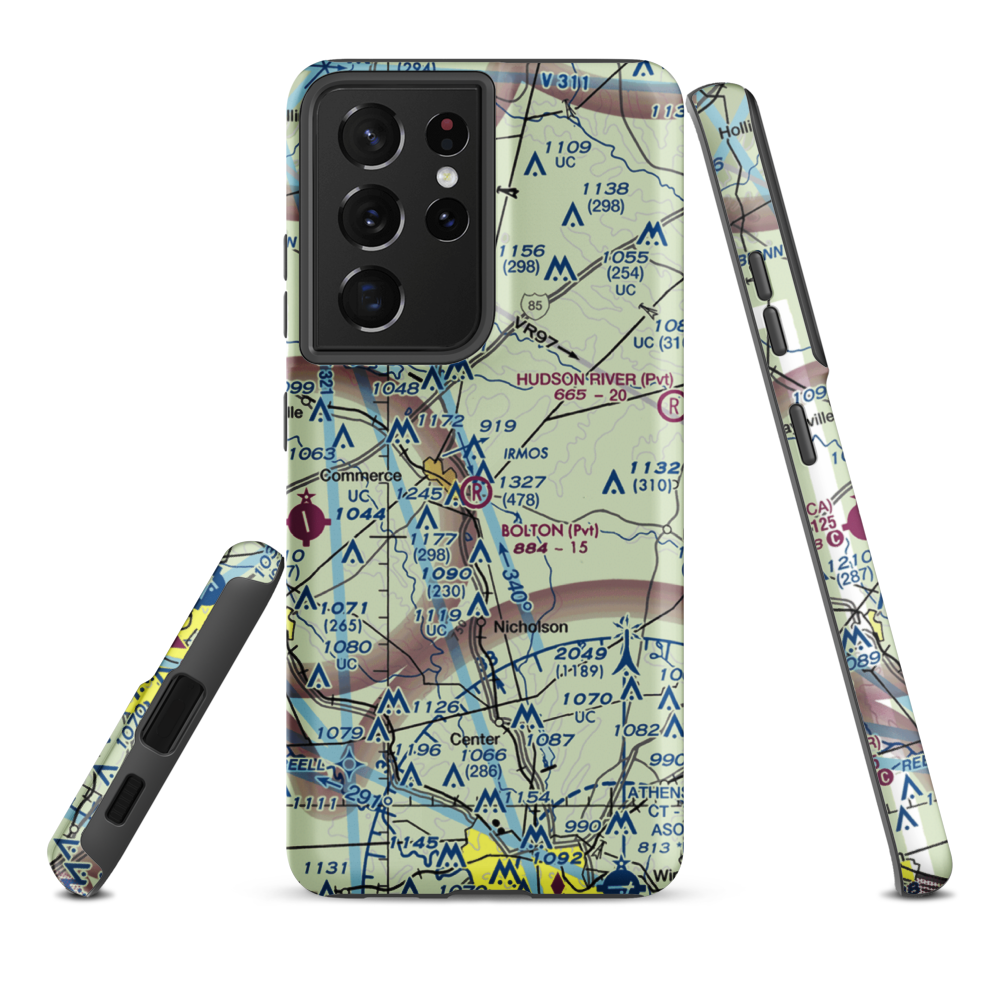 Doug Bolton Field (02GA) VFR Sectional Samsung Phone Case Samsung Galaxy S21 Plus model shown