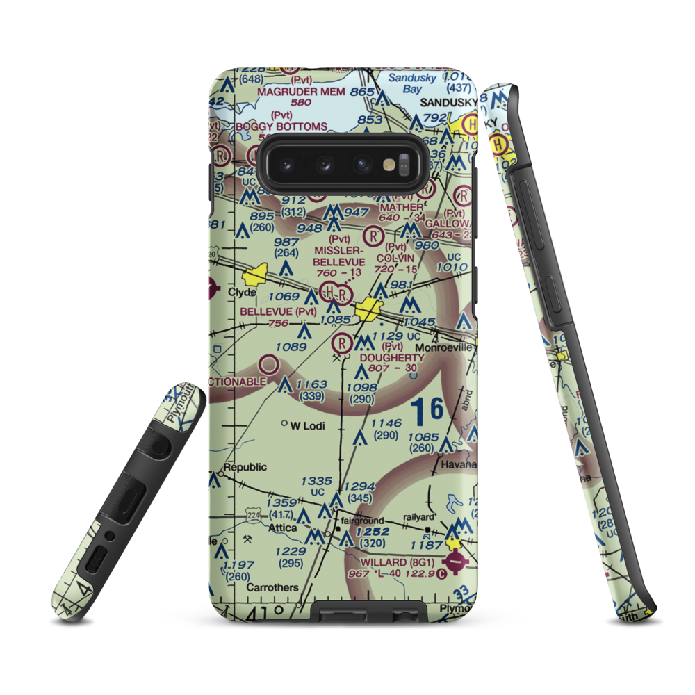 Dougherty Airport (1OH2) VFR Sectional Samsung Phone Case Samsung Galaxy S10 Plus model shown