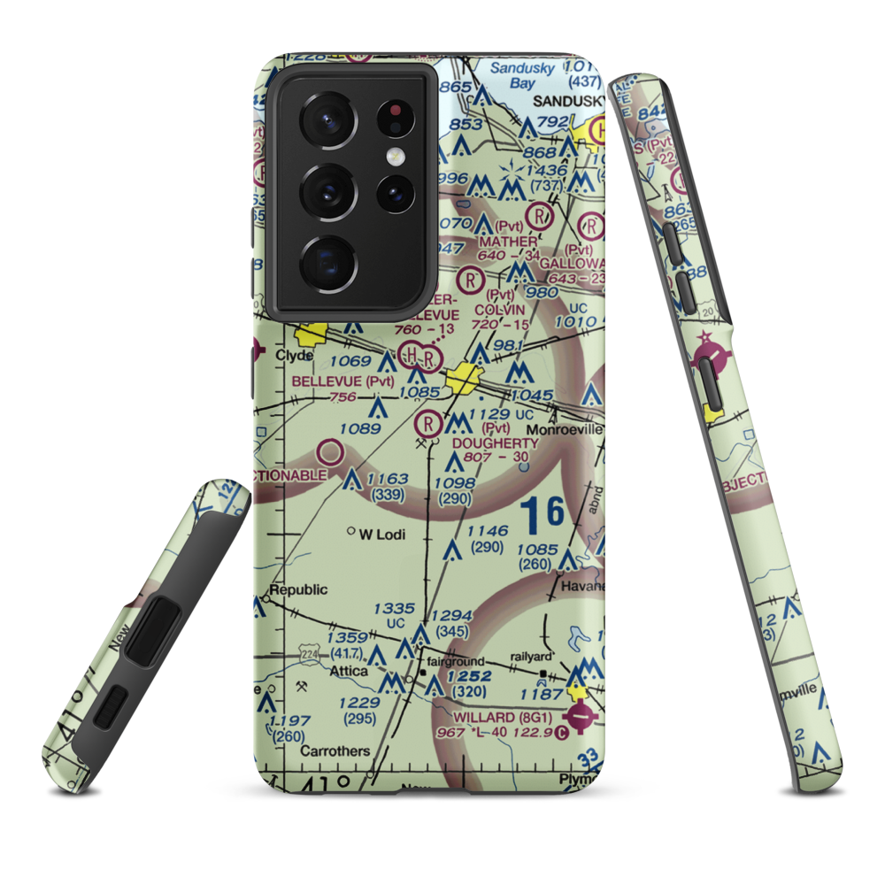 Dougherty Airport (1OH2) VFR Sectional Samsung Phone Case Samsung Galaxy S21 Plus model shown