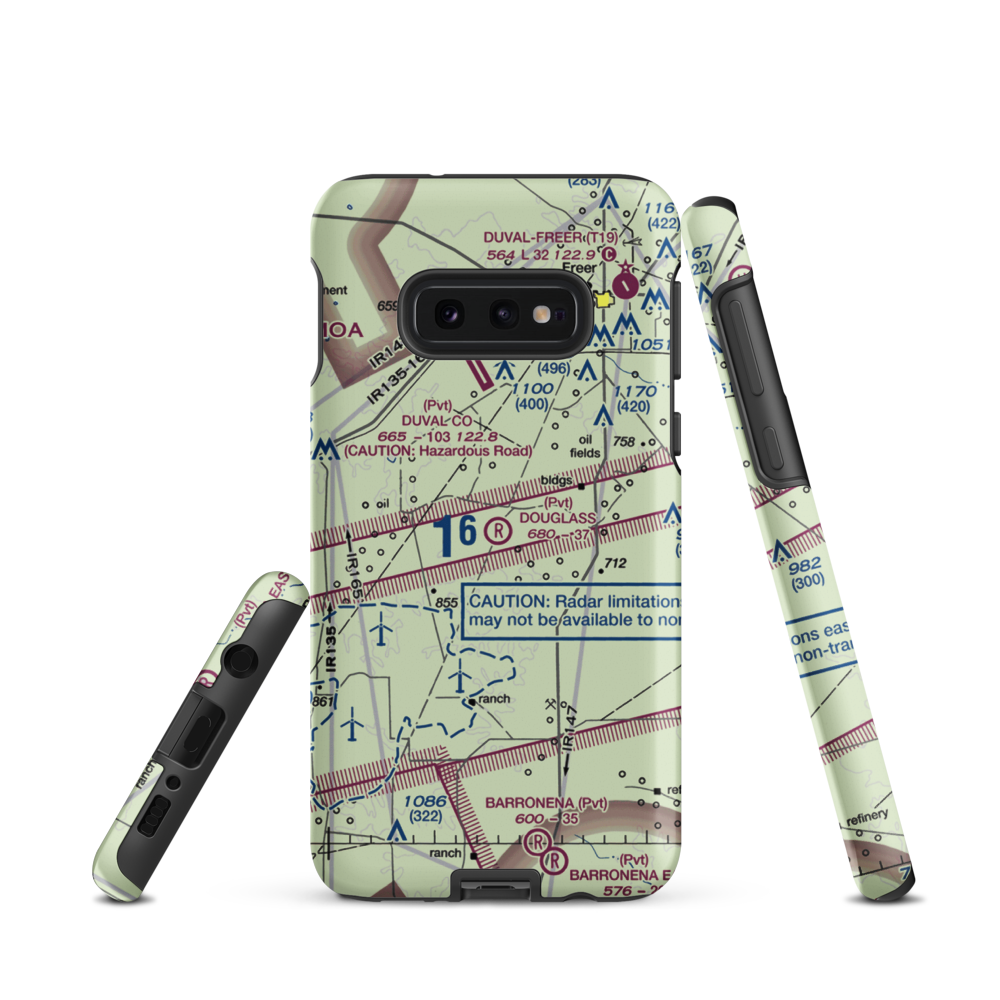 Douglass Ranch Airport (TX56) VFR Sectional Samsung Phone Case Samsung Galaxy S10e model shown