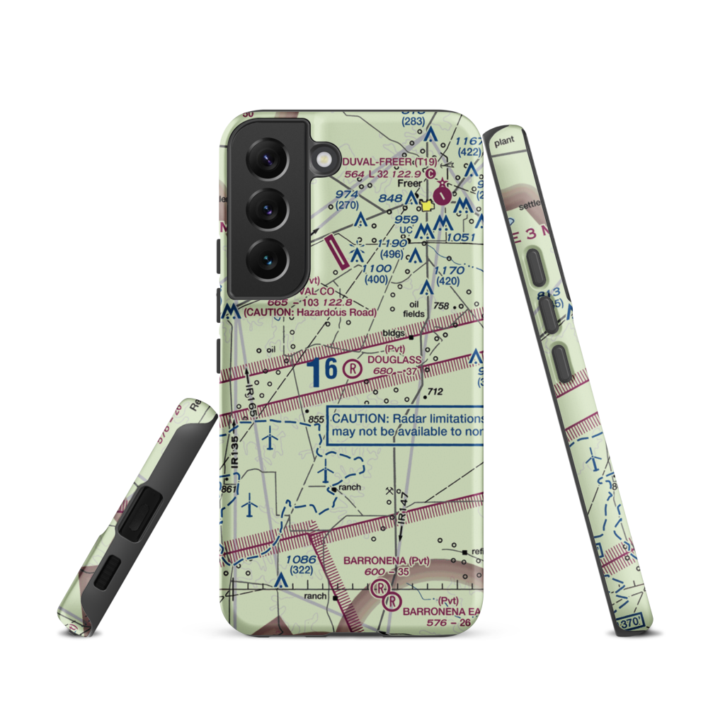 Douglass Ranch Airport (TX56) VFR Sectional Samsung Phone Case Samsung Galaxy S22 model shown