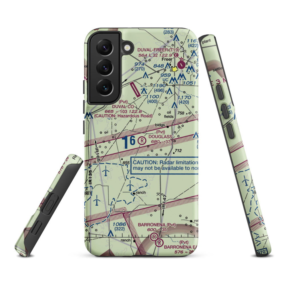 Douglass Ranch Airport (TX56) VFR Sectional Samsung Phone Case Samsung Galaxy S22 Plus model shown