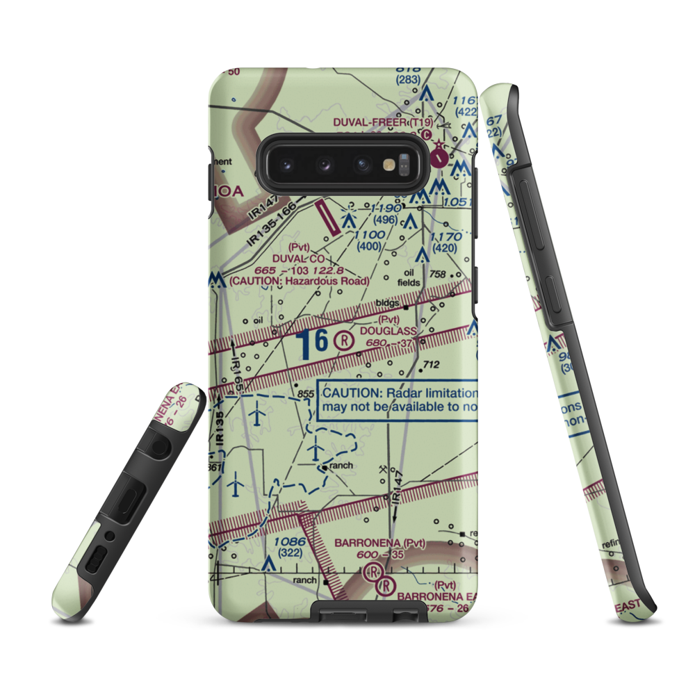 Douglass Ranch Airport (TX56) VFR Sectional Samsung Phone Case Samsung Galaxy S10 Plus model shown