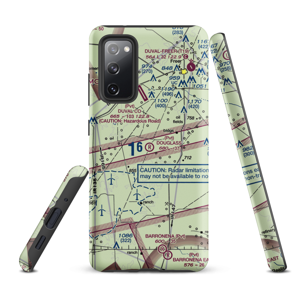 Douglass Ranch Airport (TX56) VFR Sectional Samsung Phone Case Samsung Galaxy S20 FE model shown
