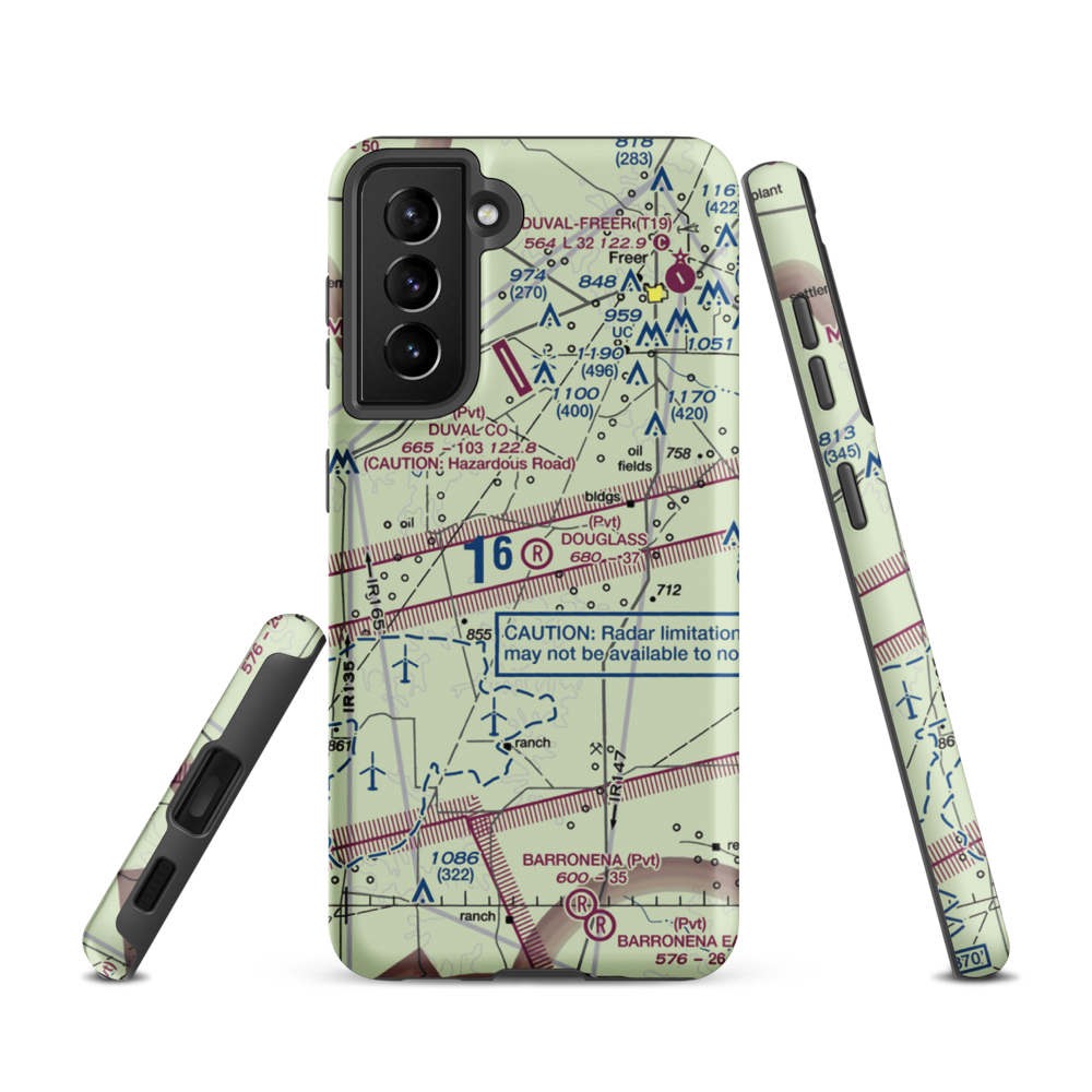 Douglass Ranch Airport (TX56) VFR Sectional Samsung Phone Case Samsung Galaxy S21 model shown