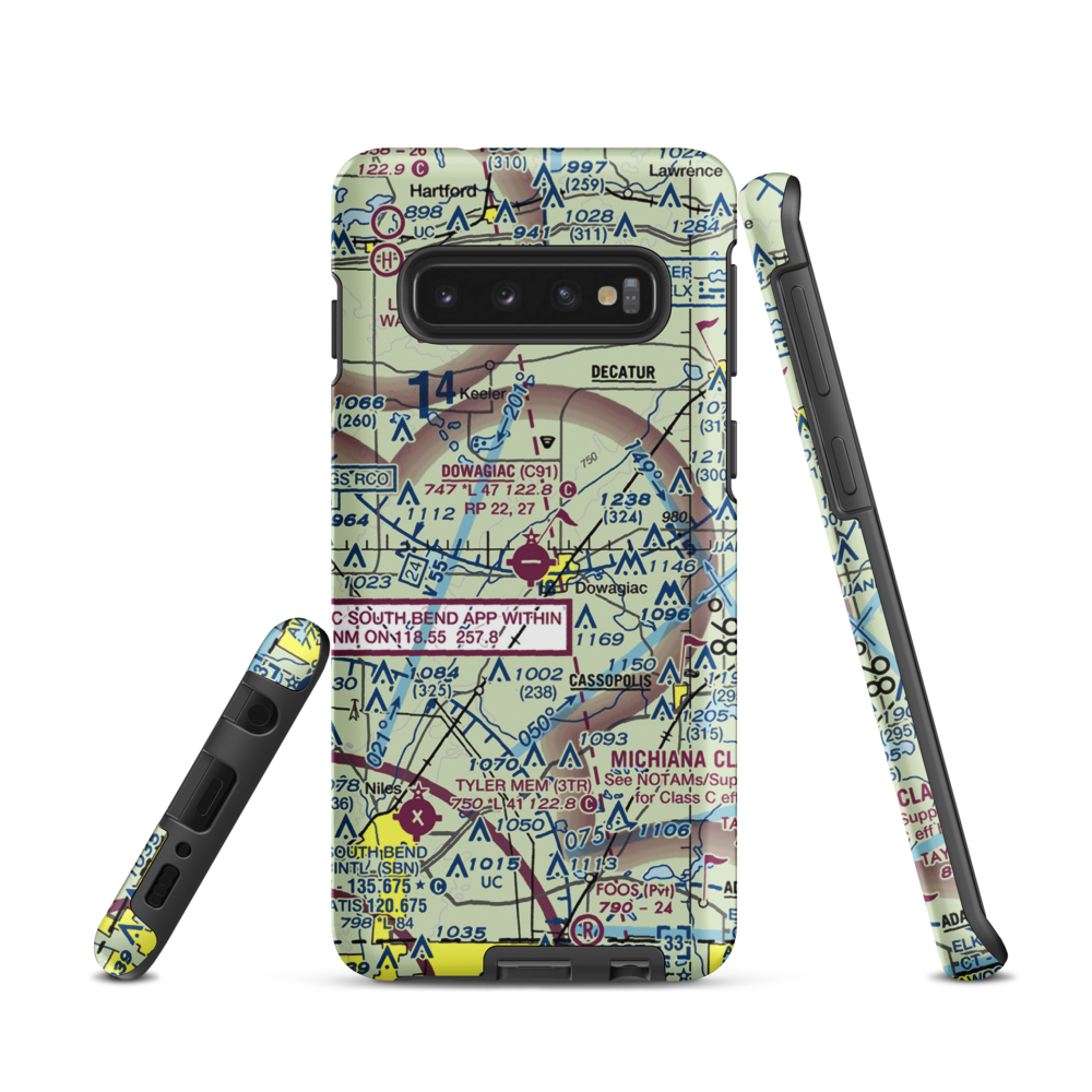 Dowagiac Municipal Airport (C91) VFR Sectional Samsung Phone Case Samsung Galaxy S10 model shown