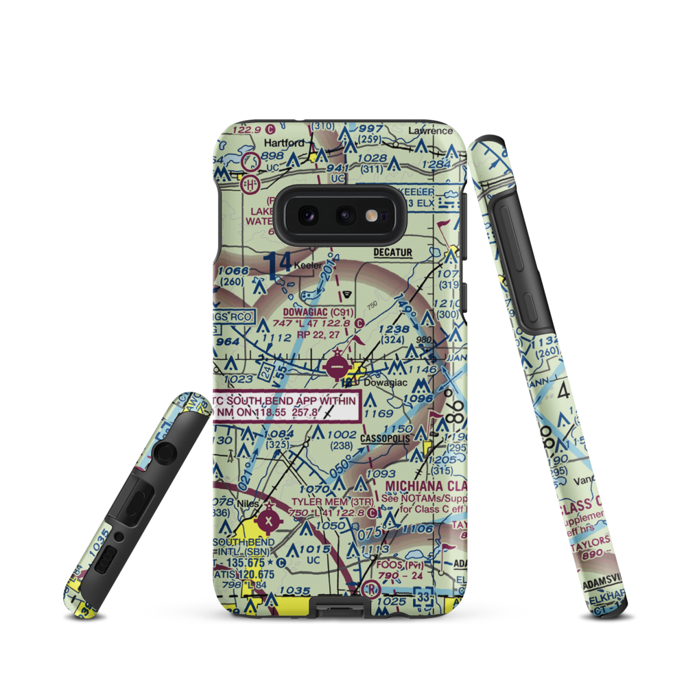 Dowagiac Municipal Airport (C91) VFR Sectional Samsung Phone Case Samsung Galaxy S10e model shown