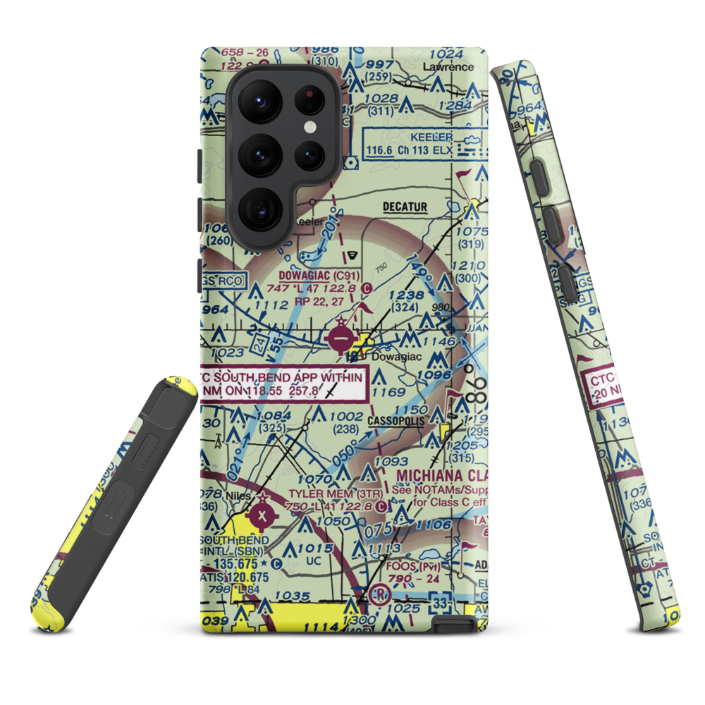 Dowagiac Municipal Airport (C91) VFR Sectional Samsung Phone Case Samsung Galaxy S22 Ultra model shown