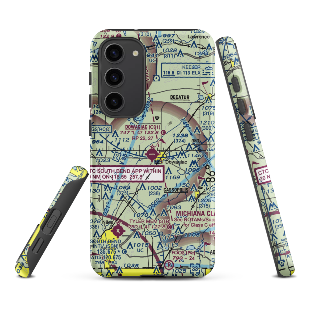 Dowagiac Municipal Airport (C91) VFR Sectional Samsung Phone Case Samsung Galaxy S23 Plus model shown