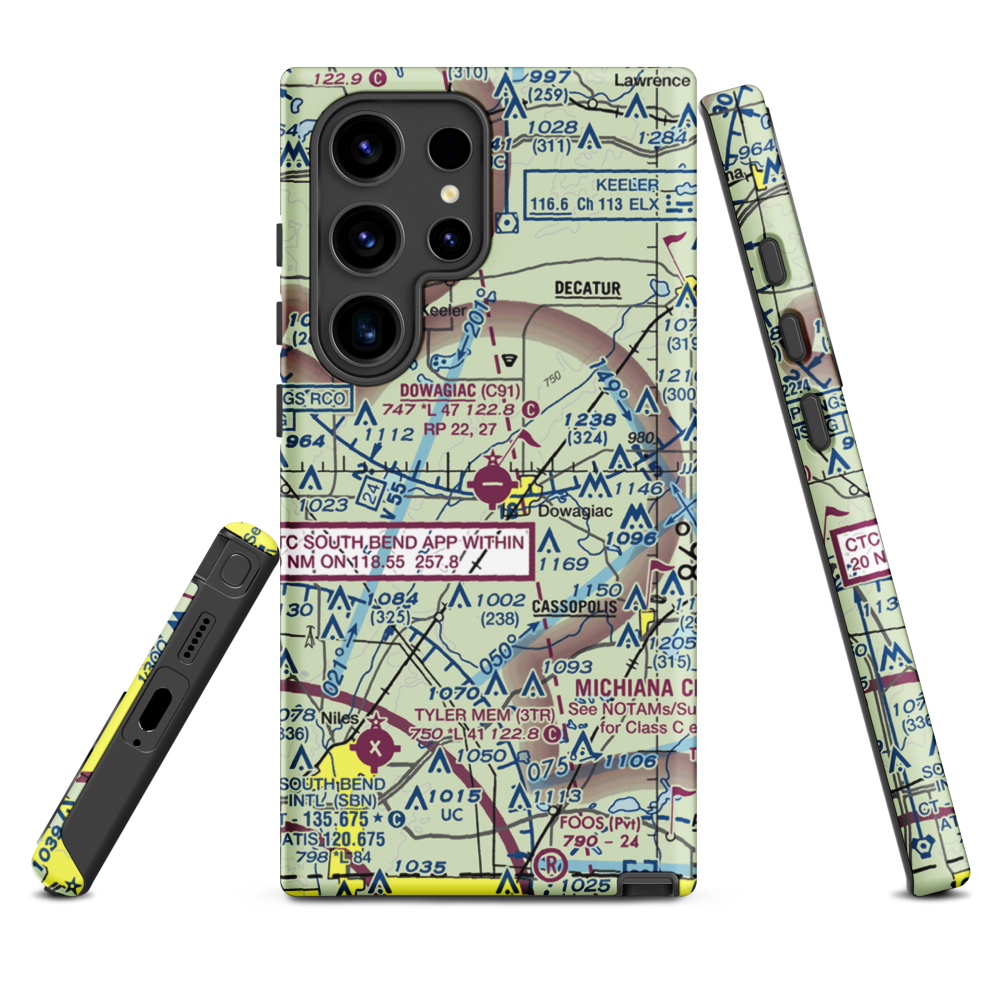 Dowagiac Municipal Airport (C91) VFR Sectional Samsung Phone Case Samsung Galaxy S24 Ultra model shown