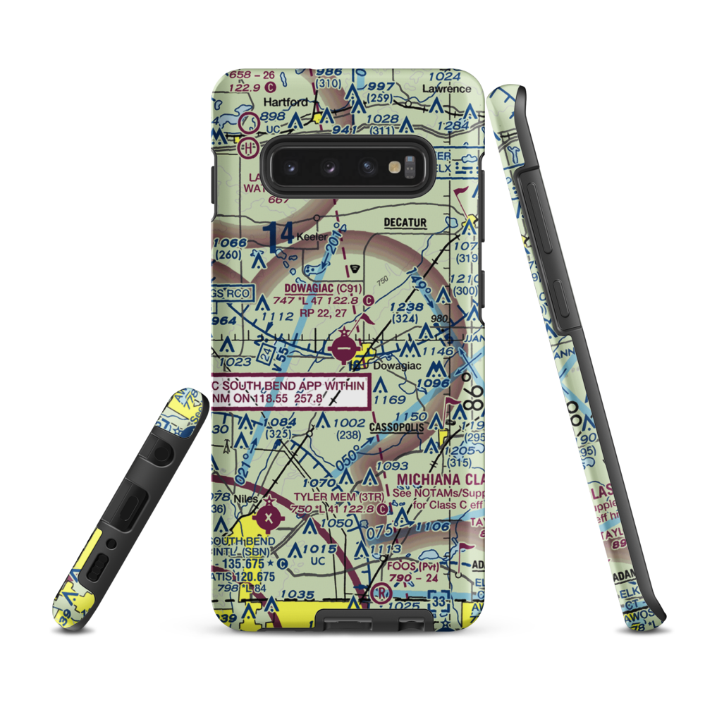 Dowagiac Municipal Airport (C91) VFR Sectional Samsung Phone Case Samsung Galaxy S10 Plus model shown