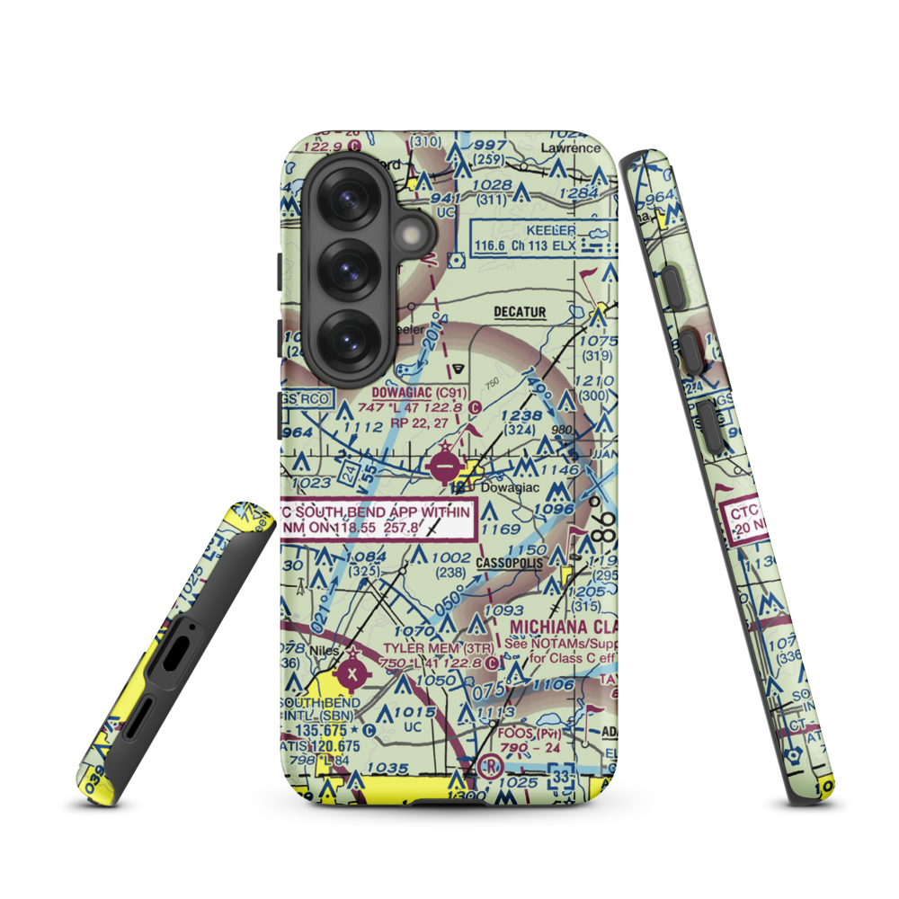 Dowagiac Municipal Airport (C91) VFR Sectional Samsung Phone Case Samsung Galaxy S25 model shown