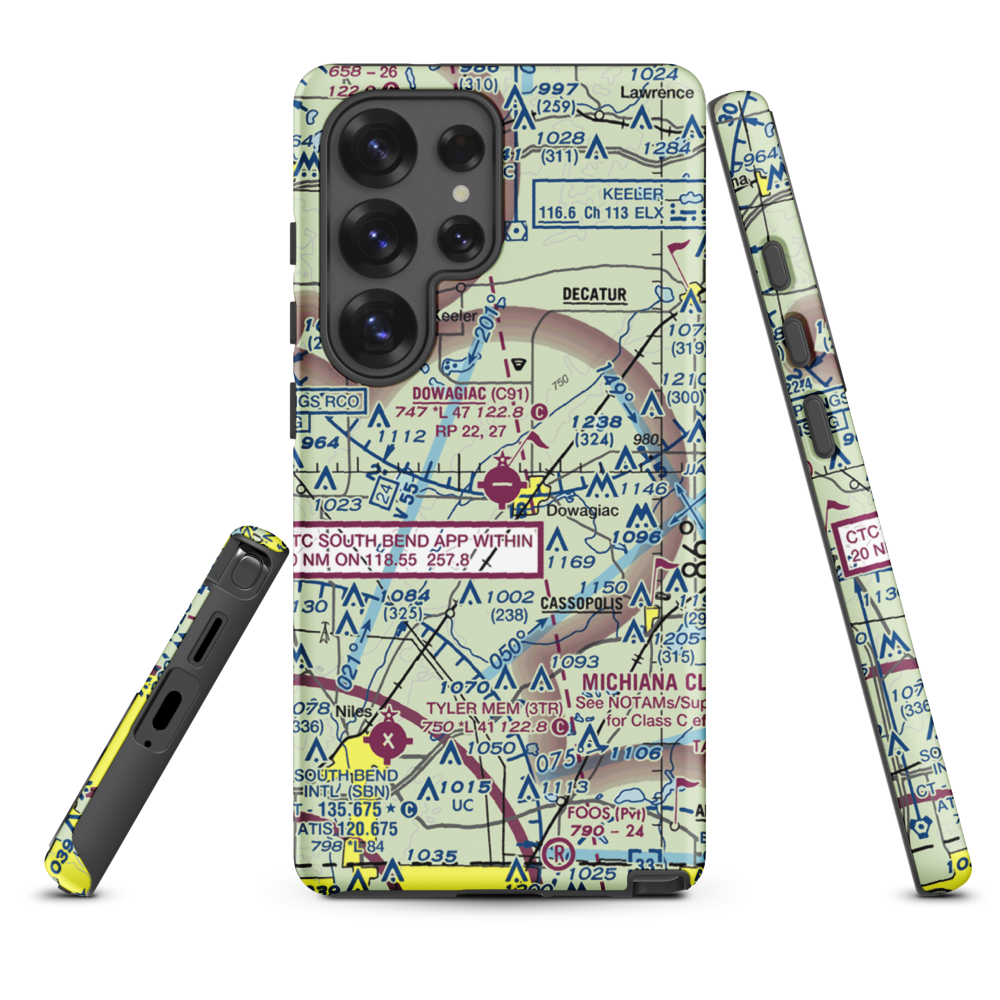 Dowagiac Municipal Airport (C91) VFR Sectional Samsung Phone Case Samsung Galaxy S25 Ultra model shown