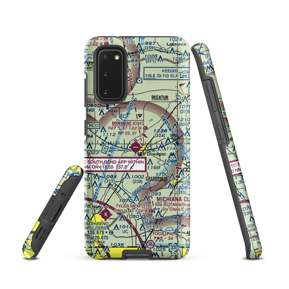 Dowagiac Municipal Airport (C91) VFR Sectional Samsung Phone Case Samsung Galaxy S20 model shown